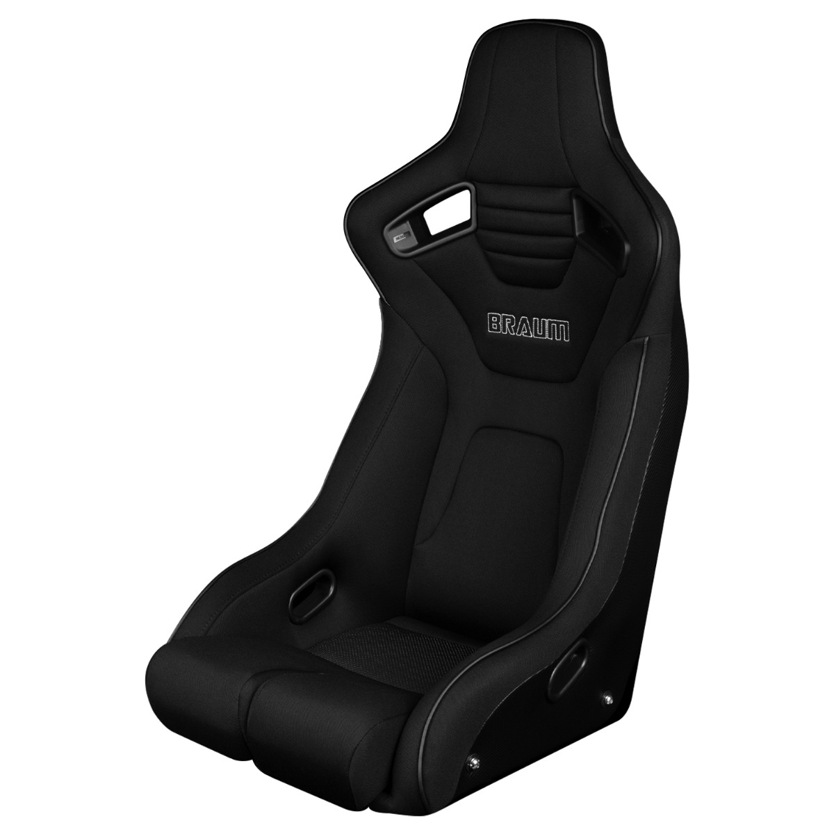 Braum ® - Black Cloth ELITE-R Series Fixed Back Racing Seat With Black Piping (BRR1R-BKBS) - Main Image