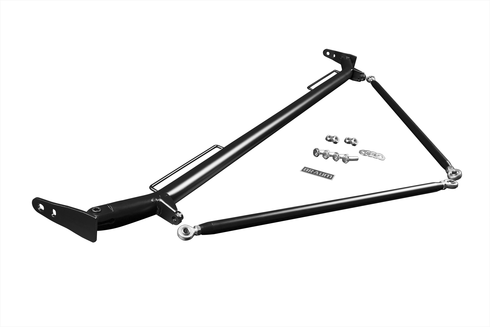 Braum ® - Black Satin Harness Bar Kit For 2005-2014 Ford Mustang (BRHB-52BM) - Main Image