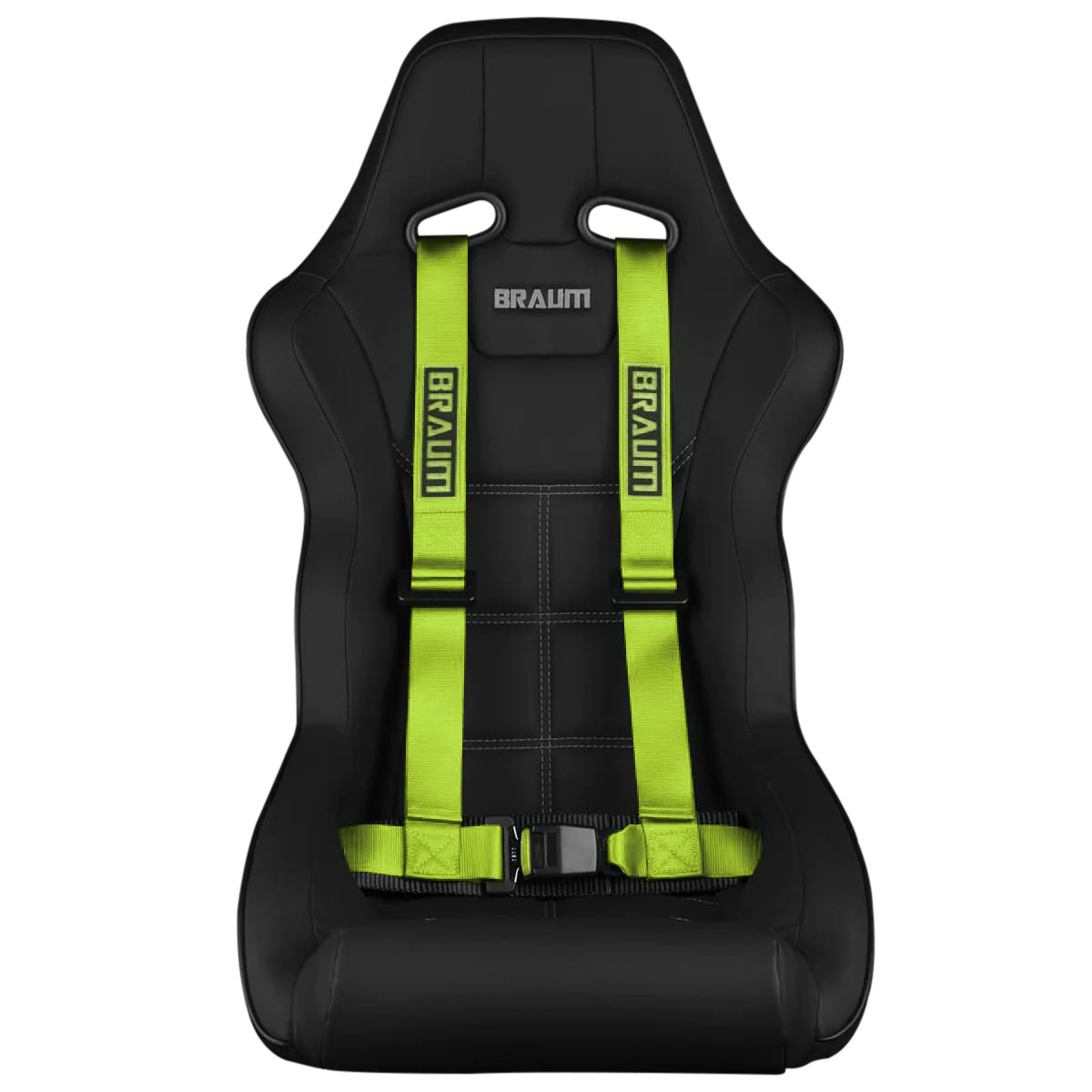 Braum ® - Lime Green 4 Point 2 Inch Strap Racing Harness (BRH-LGP4) - Single - Main Image