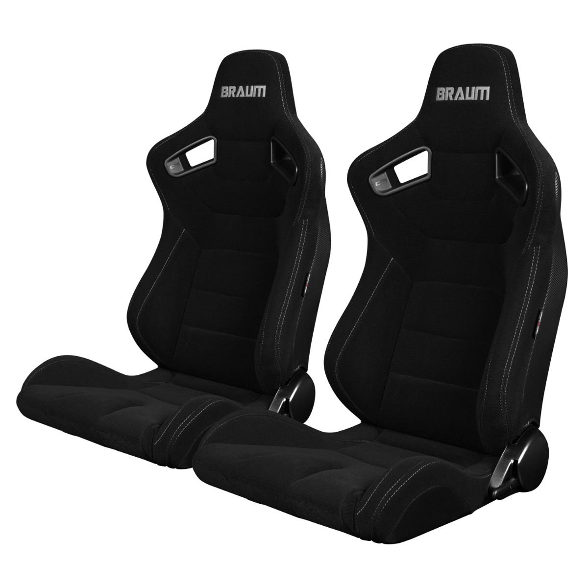 Braum ® - Pair of Black Fabric ELITE Series Racing Seats With Grey Stitching (BRR1-BFGS) - Main Image