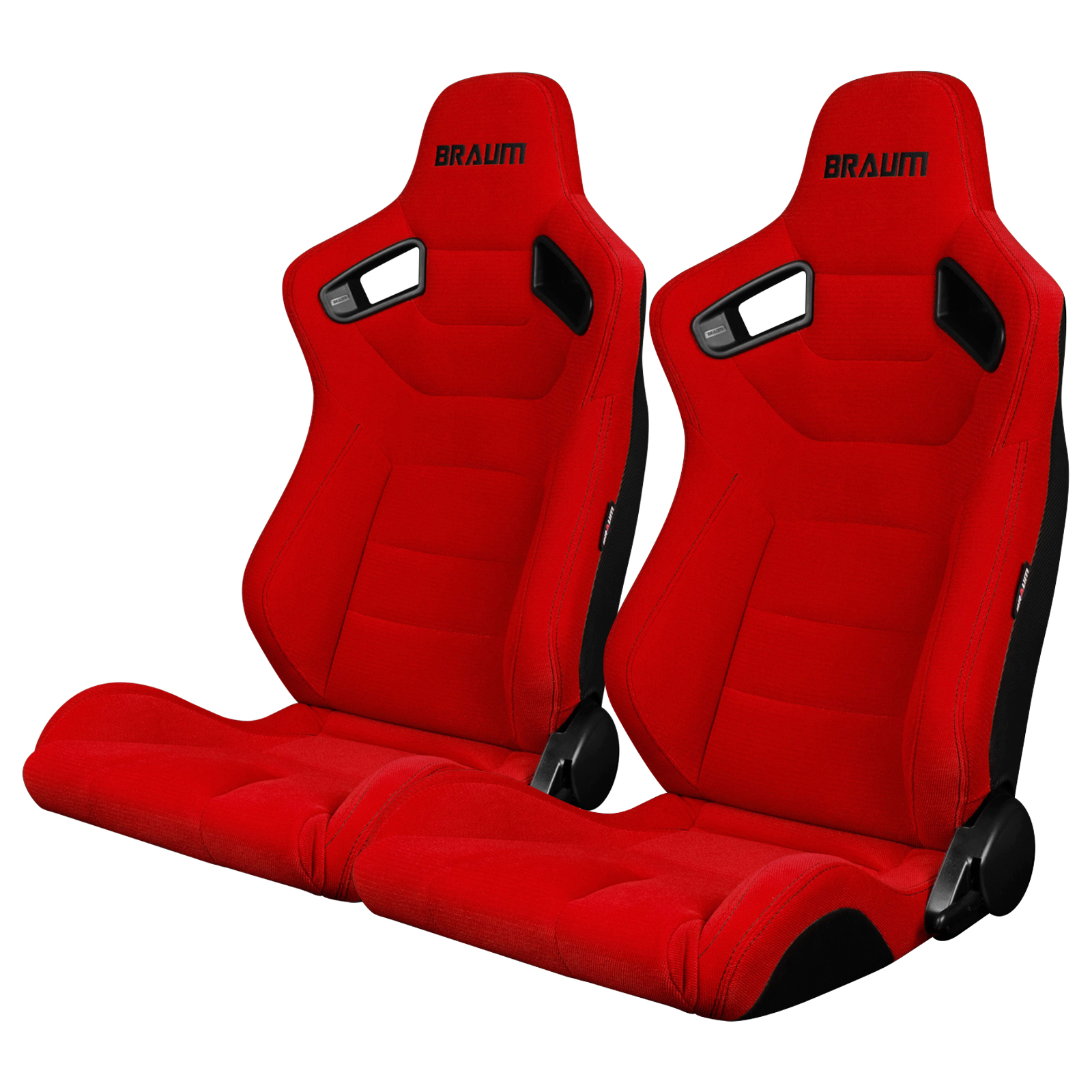 Braum ® - Pair of Red Fabric ELITE Series Racing Seats With Black Stitching (BRR1-RFBS) - Main Image