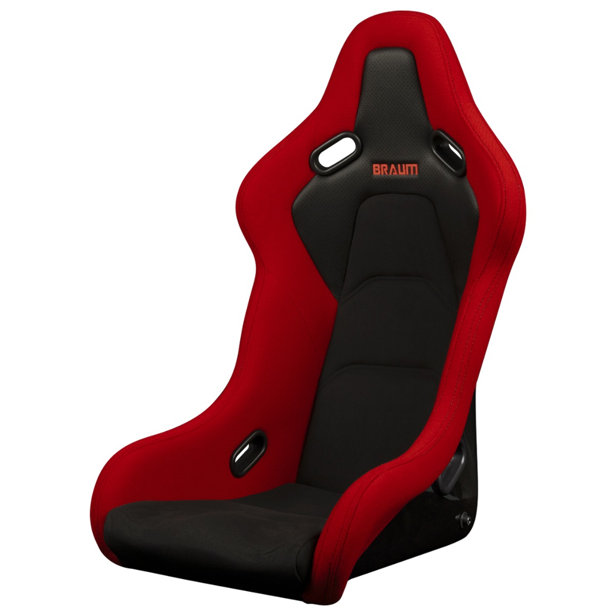 Braum ® - Red Jacquard Fabric and Alcantara FALCON-S Series Fixed Back Bucket Composite FRP Seat with Black Stitching (BRR9S-RFBS) - Main Image