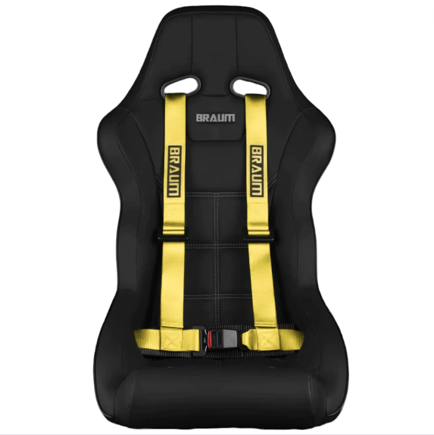 Braum ® - Yellow 4 Point 2 Inch Strap Racing Harness (BRH-YLP4) - Single - Main Image