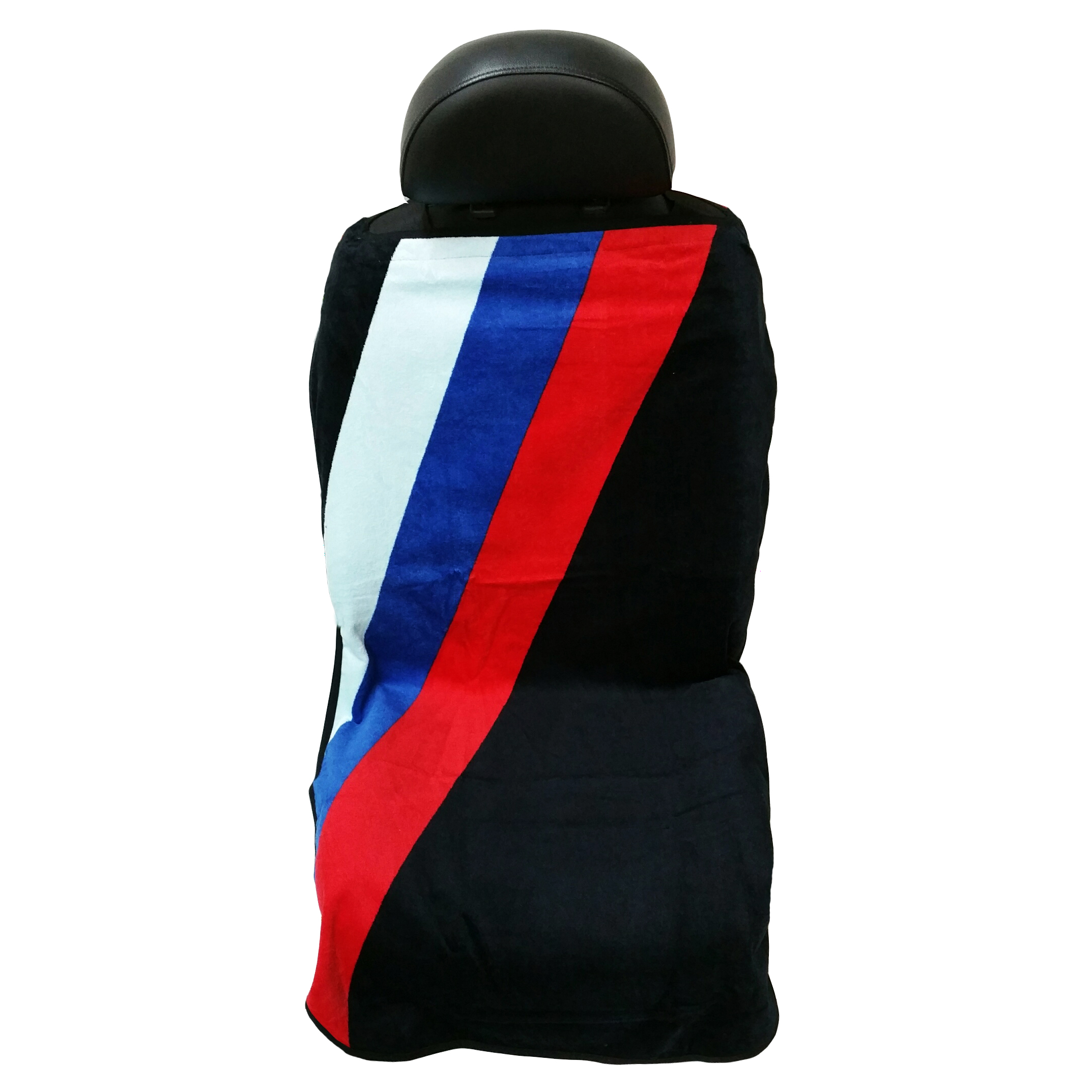 Seat Armour ® - Black Towel Seat Cover with BMW Three Stripes (SA100STRIPE) - Main Image