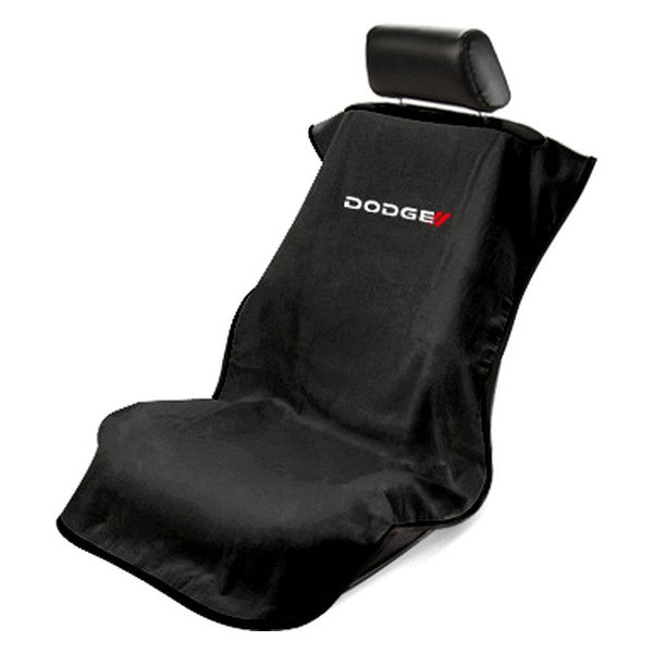 Seat Armour ® - Black Towel Seat Cover with New Dodge Logo (SA100NDODB) - Main Image