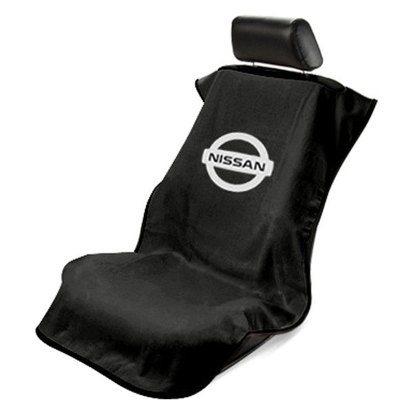 Seat Armour ® - Black Towel Seat Cover with Nissan Logo (SA100NISSB) - Main Image