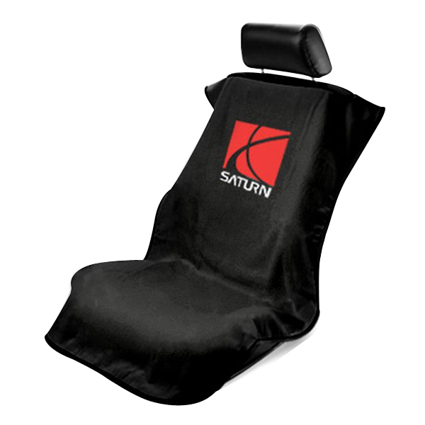 Seat Armour ® - Black Towel Seat Cover with Saturn Logo (SA100SATB) - Main Image