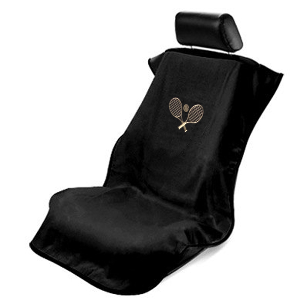 Seat Armour ® - Black Towel Seat Cover with Tennis Logo (SA100TRCQBE) - Main Image