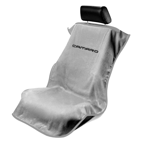 Seat Armour ® - Grey Towel Seat Cover with New Camaro Logo (SA100NCAMG) - Main Image