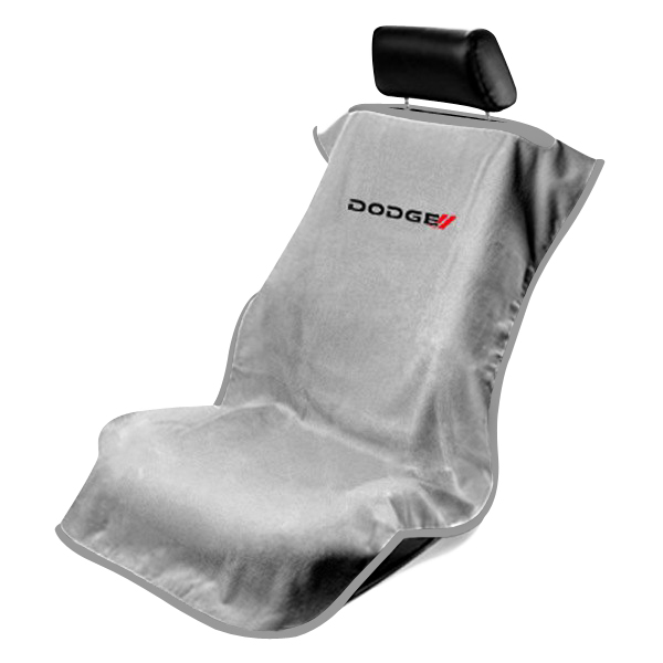 Seat Armour ® - Grey Towel Seat Cover with New Dodge Logo (SA100NDODG) - Main Image