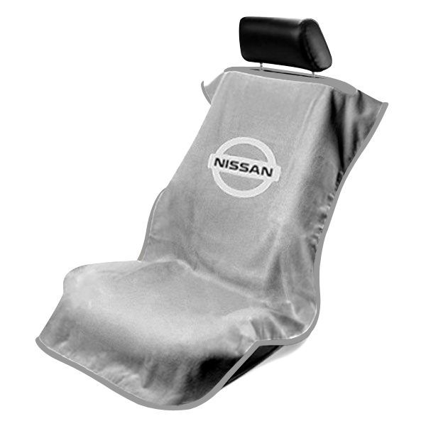 Seat Armour ® - Grey Towel Seat Cover with Nissan Logo (SA100NISSG) - Main Image