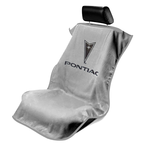 Seat Armour ® - Grey Towel Seat Cover with Pontiac Logo (SA100PTCGE) - Main Image