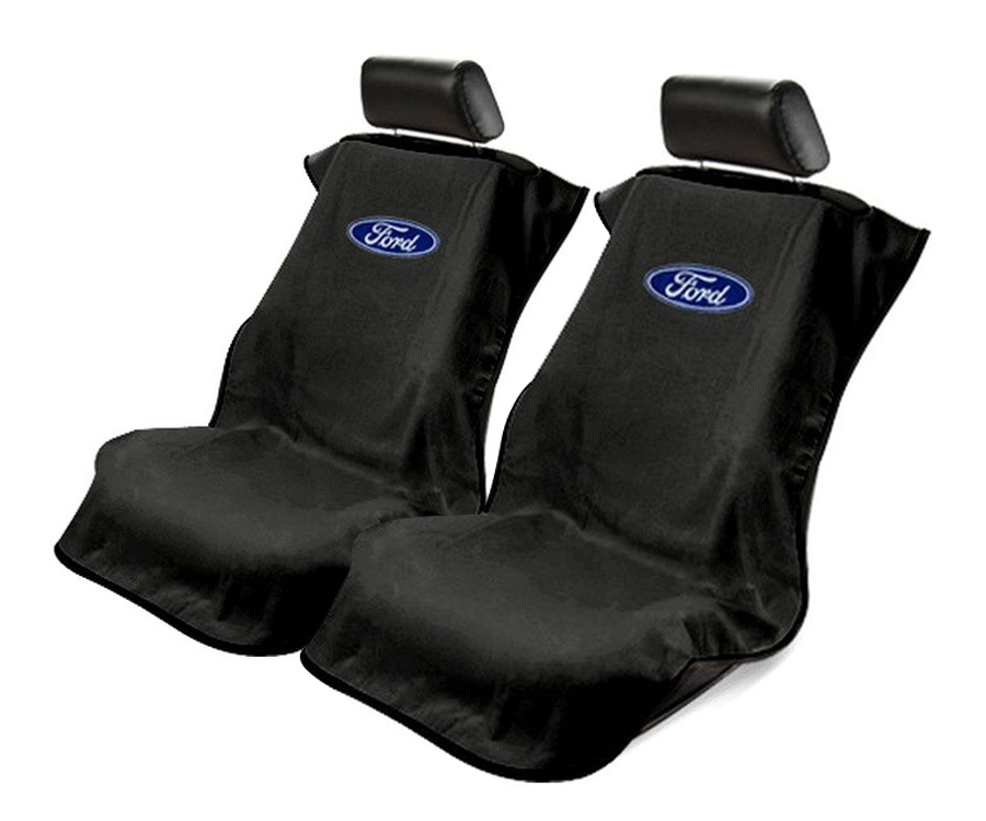 Seat Armour ® - Pair of Black Towel Seat Covers with Ford Logo (SA100FORB) - Main Image