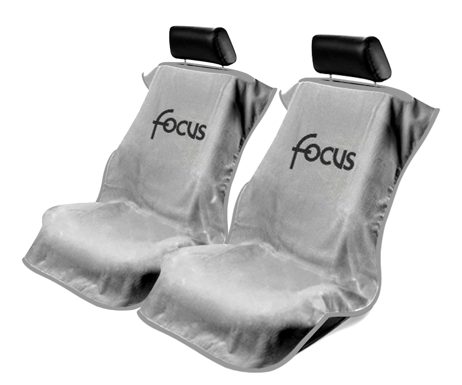 Seat Armour ® - Pair of Grey Towel Seat Covers with Focus Logo (SA100FOCG) - Main Image