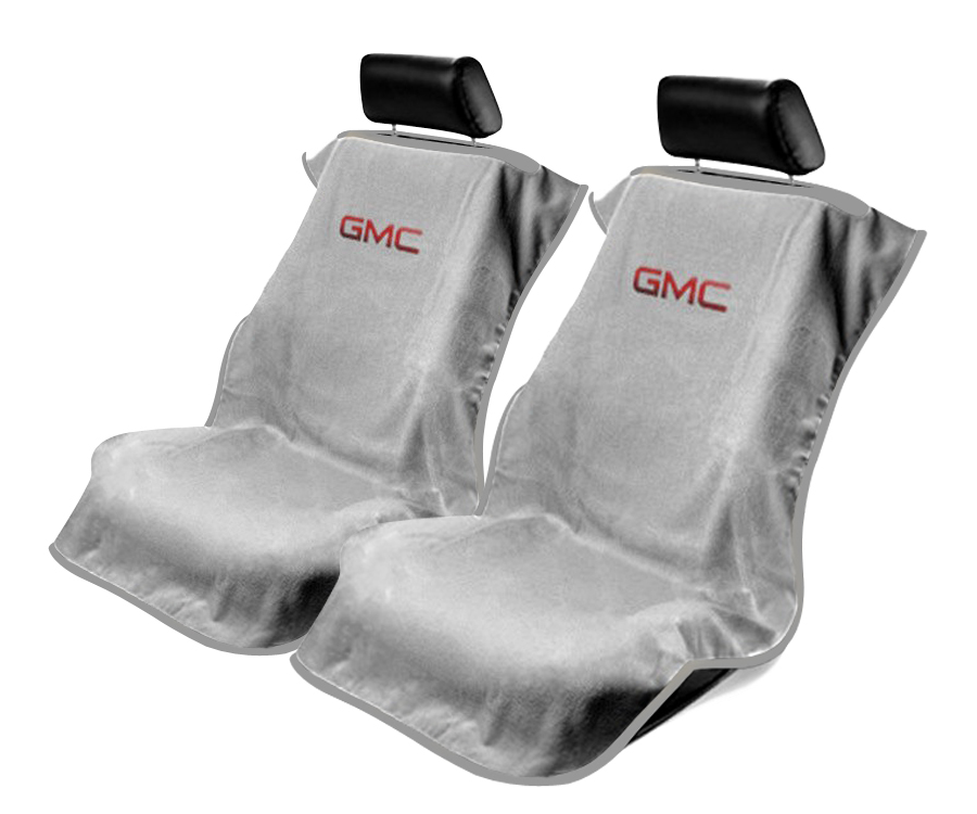Seat Armour ® - Pair of Grey Towel Seat Covers with GMC Logo (SA100GMCG) - Main Image