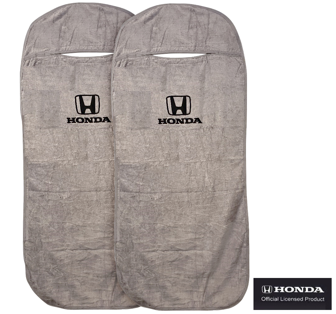 Seat Armour ® - Pair of Grey Towel Seat Covers with Honda Logo (SA100HONG) - Main Image