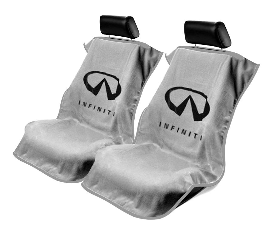 Seat Armour ® - Pair of Grey Towel Seat Covers with Infiniti Logo (SA100INFG) - Main Image