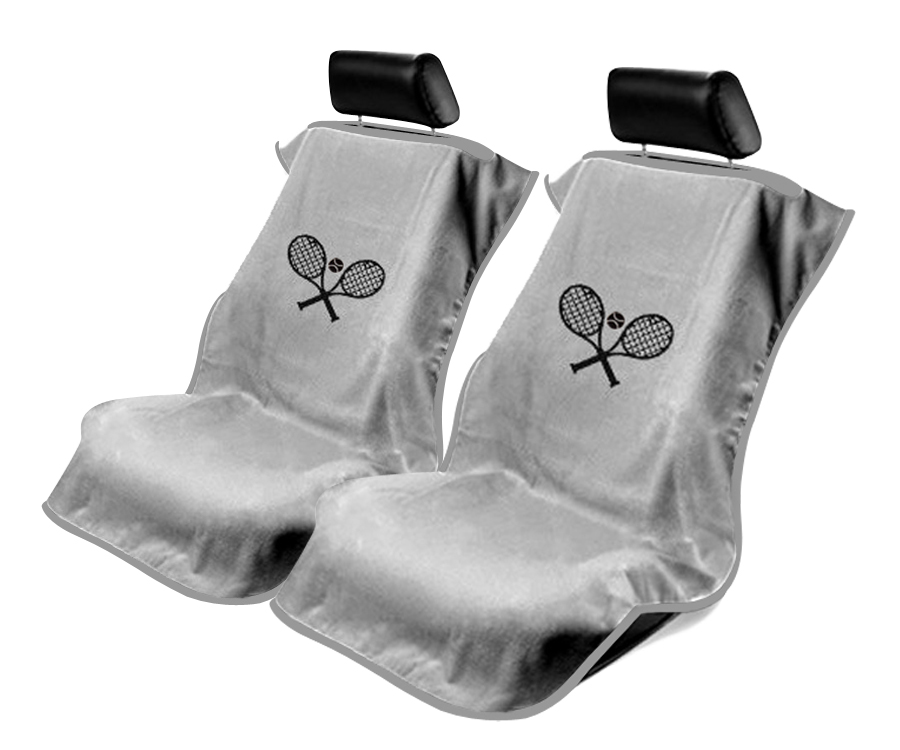 Seat Armour ® - Pair of Grey Towel Seat Covers with Tennis Logo (SA100TRCQGE) - Main Image
