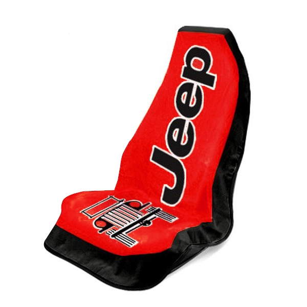 Seat Armour ® - Red Towel 2 Go Seat Cover with Jeep Wrangler Logo (T2G100R) - Main Image