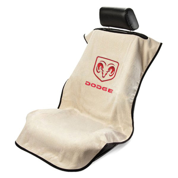Seat Armour ® - Tan Towel Seat Cover with Dodge Logo (SA100DODT) - Main Image