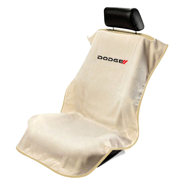 Seat Armour ® - Tan Towel Seat Cover with New Dodge Logo (SA100NDODT) - Main Image