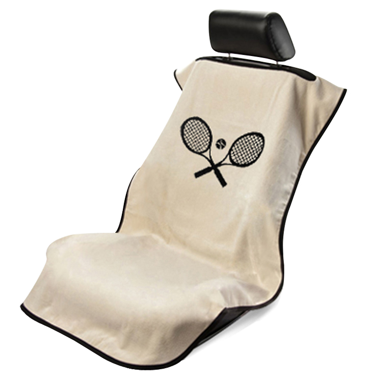 Seat Armour ® - Tan Towel Seat Cover with Tennis Logo (SA100TRCQT) - Main Image